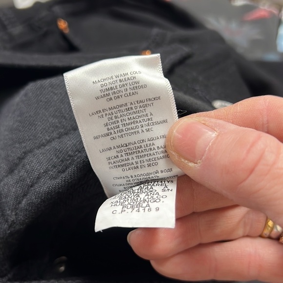 Re/Done Black Straight Leg Denim Button Fly Size 26 - Picture 9 of 10